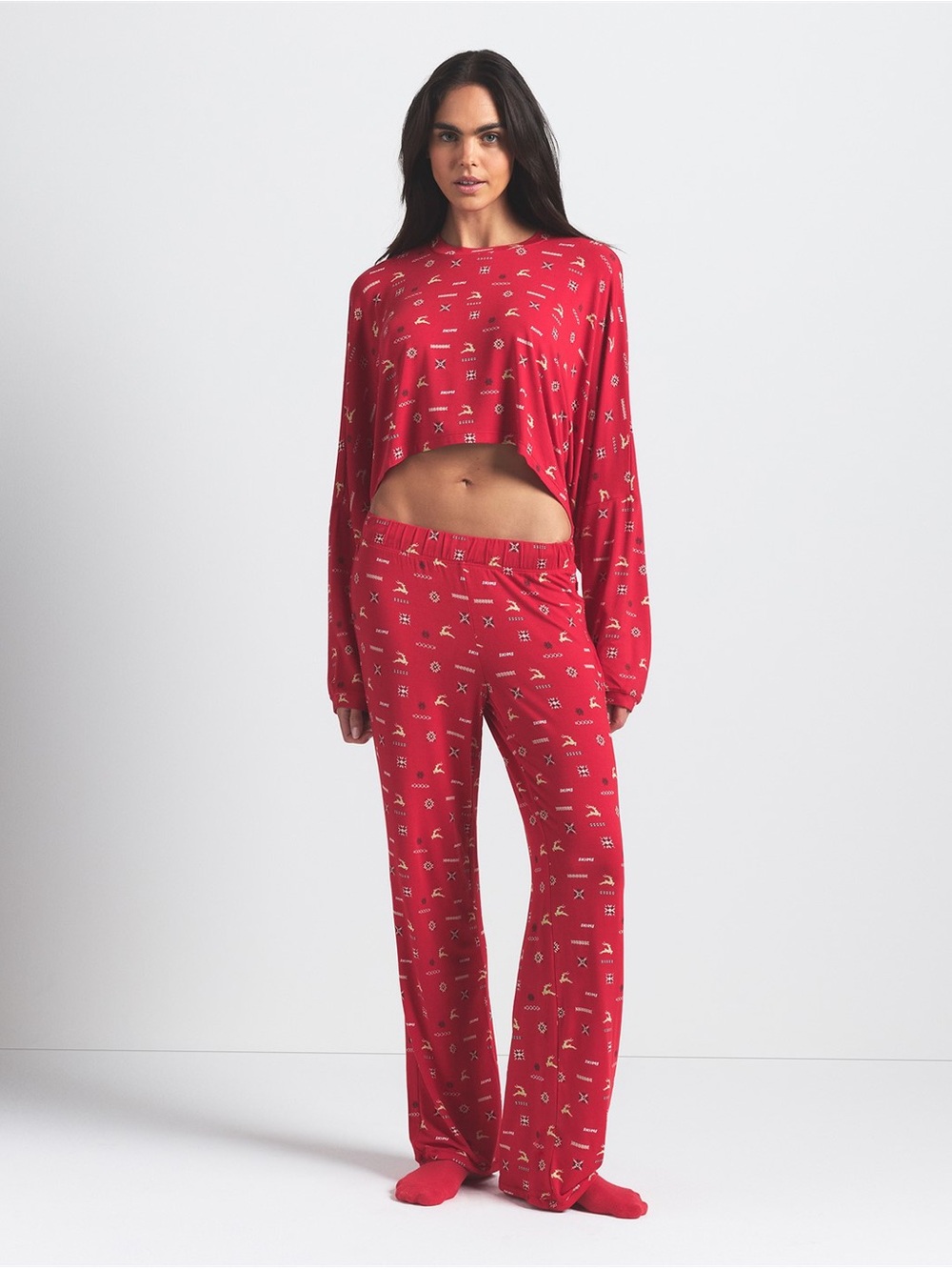 41. Skims • NWOT Women's Red Printed Lounge Pajama Set